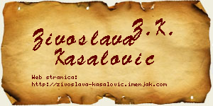 Živoslava Kasalović vizit kartica